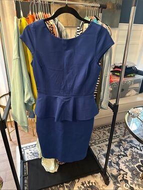 Banana Republic Cobalt Blue Peplum Midi Dress